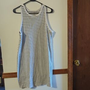 a new day Black and White Striped Tank Top